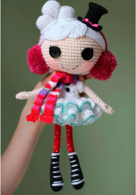 Кукла Лалалупси Снежинка крючком от | скачать схему и описание крючком бесплатно